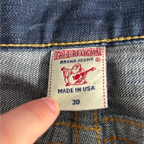 True Religion Y2K Joey World Tour low rise blue Twisted Seam bootcut Jeans 32x30 - Picture 3 of 16